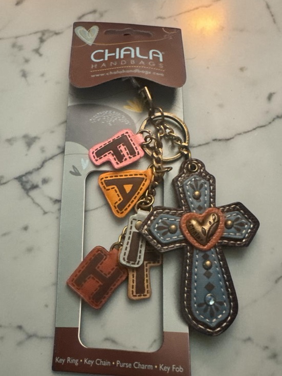 Chala Accessories - Chala Cross + F A I T H keychain bag charm